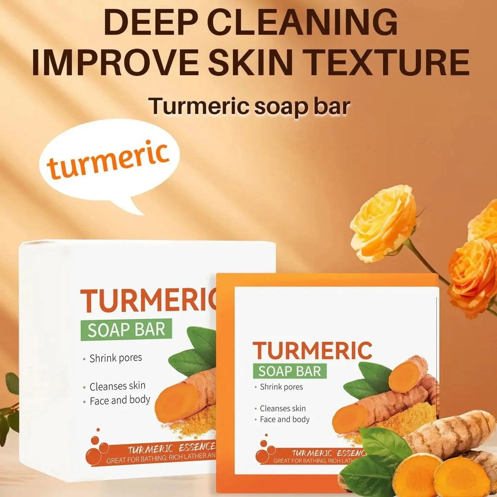 Natural Turmeric Soap Body Cleaning Lightening Dark Underarm Leg Bath Cleansers Brightening Face Soap Tender Skin Care Beauty Oasis Select