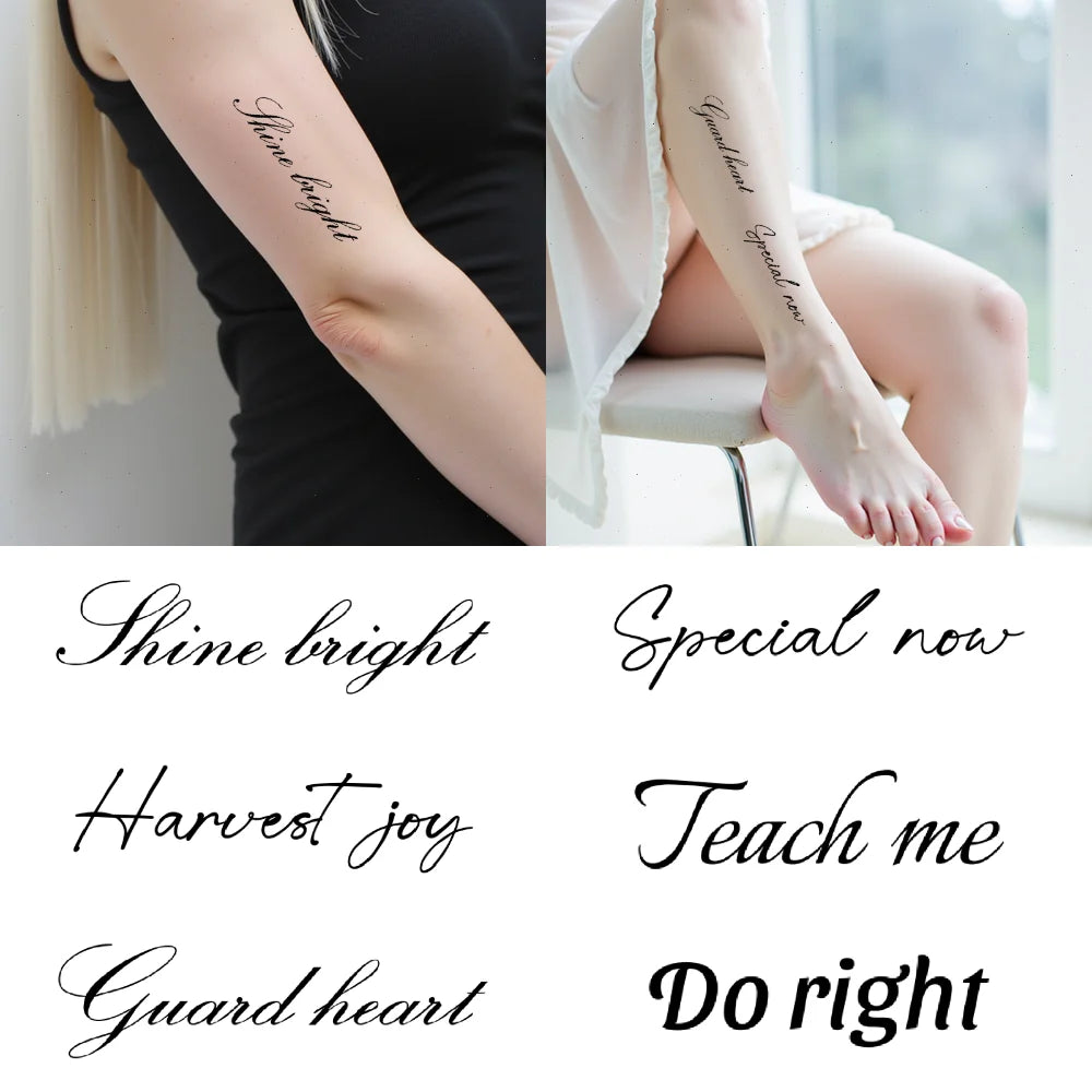 42pcs Waterproof Temporary Tattoo Stickers – Positive Quotes
