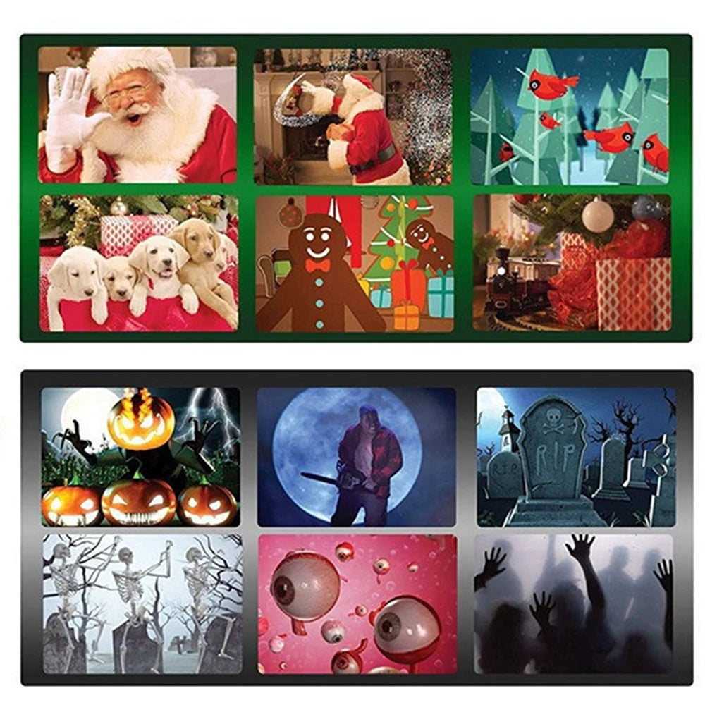 Halloween Christmas Window Projector – 12 HD Festival Scenes