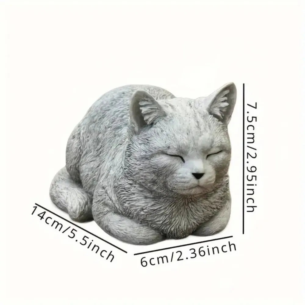 Cat Ornament Resin Cat Statue Realistic Cartoon Animal Figurines Unique Art Figurines Ornaments Home Decor Oasis Select
