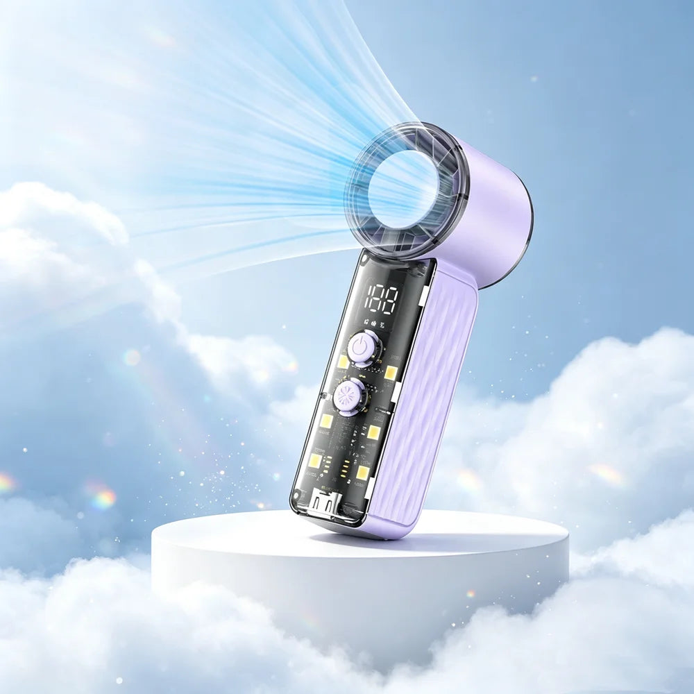Handheld Fan Semiconductor Refrigeration High-speed Handheld Electric Fan USB Portable Rechargeable Outdoor Small Fan Oasis Select