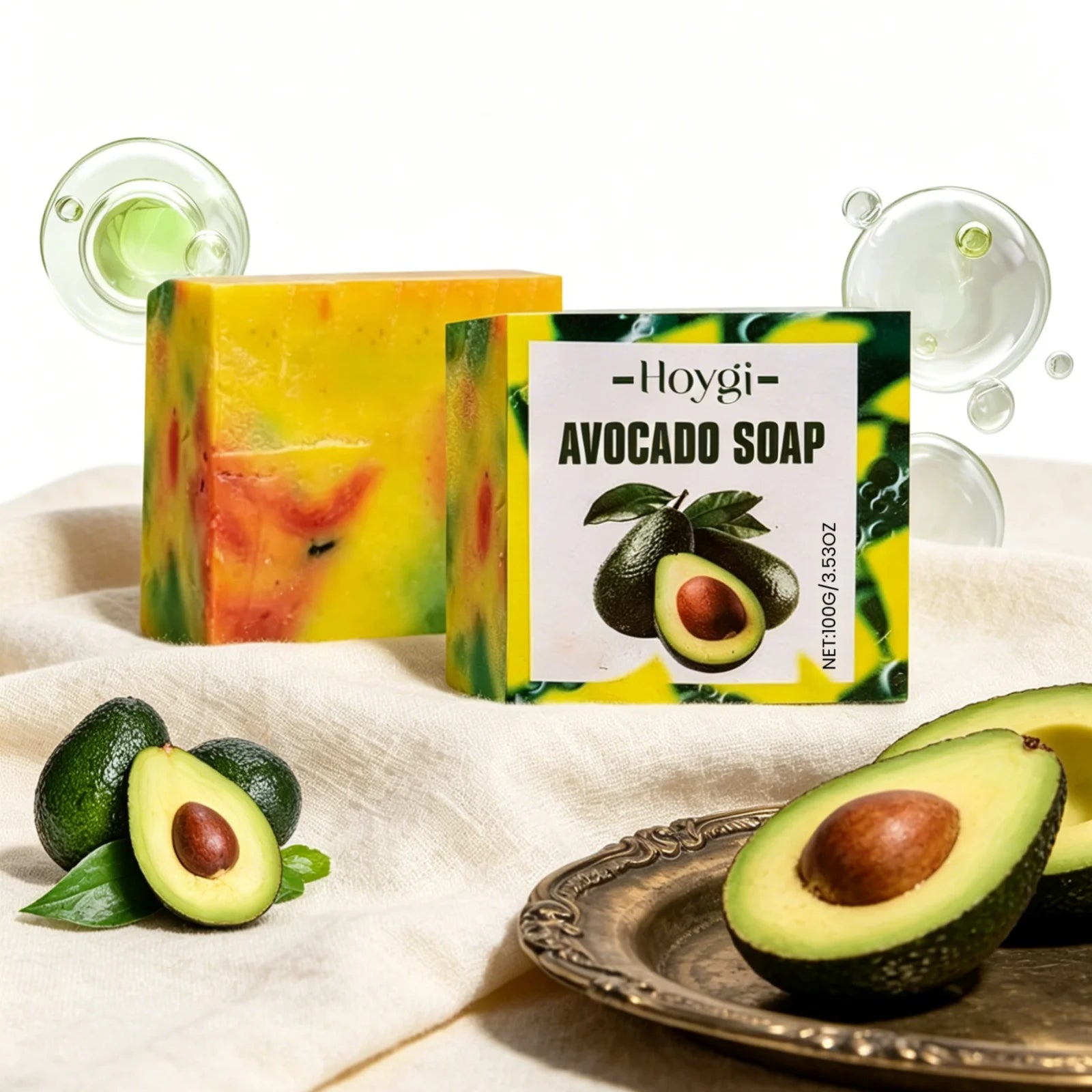 Hoygi Avocado Soap Even Skin Tone Brightening Skin Nourishing Moisture Lock Softening Skin Repairing Natural Handmade Soap 100g Oasis Select