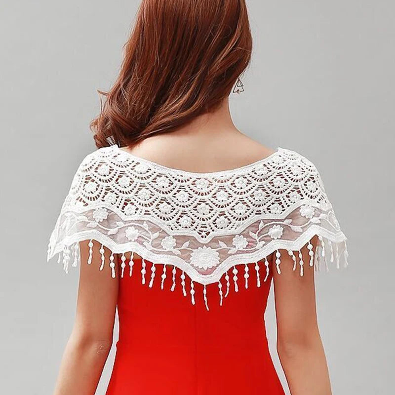 Women Knit Hollow Out Shawl Wrap Wedding Bridal Evening Dress Lace Shawl Wedding Sunflower Lace Scarf Shrug Cape Poncho Oasis Select