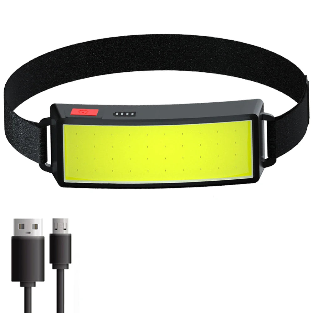 New Upgrade Portable LED Head Lamp Built-in 1200mah Battery COB Headlight USB-C Rechargeable Waterproof Torch Camping Flashlight Oasis Select T004-1
