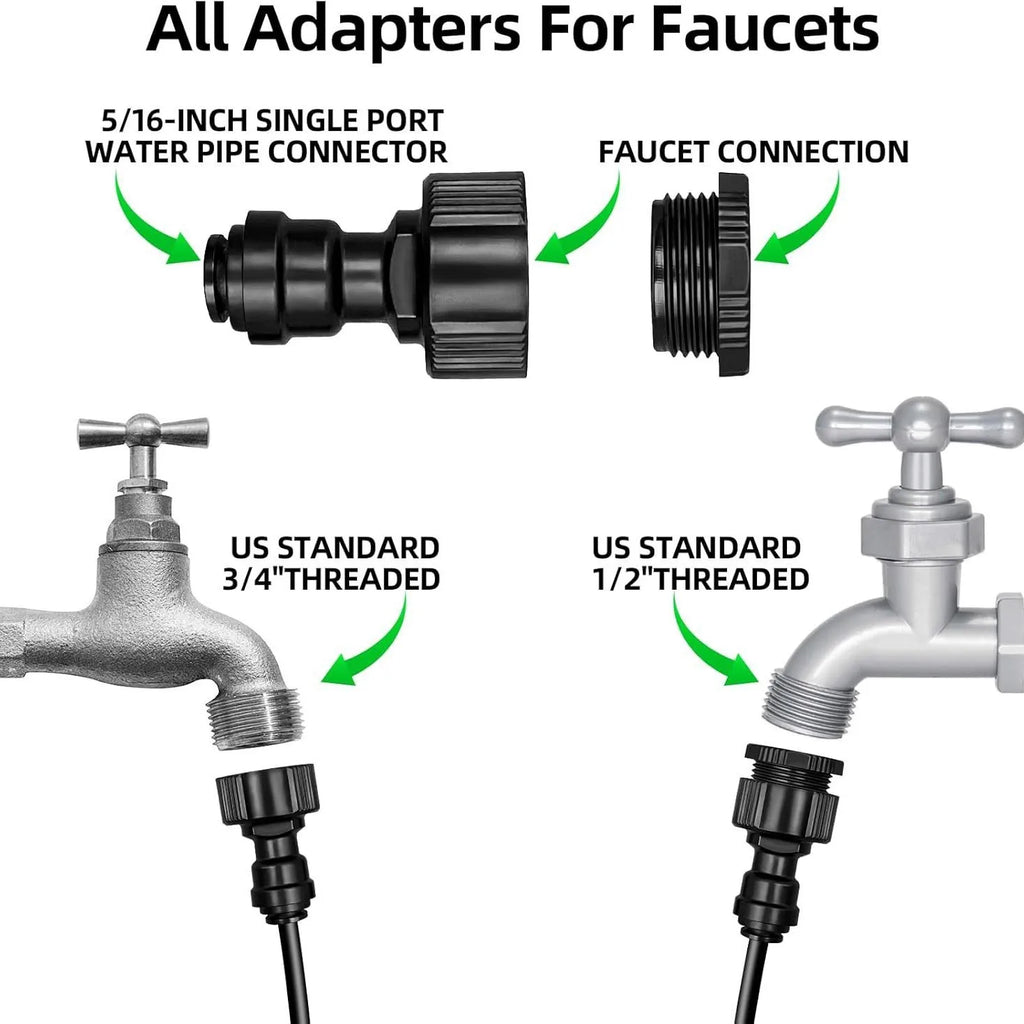 8mm All Black Quick Connect Fittings For Sprinkler Irrigation System Spray Cooling Humidification Garden Watering Accessories Oasis Select