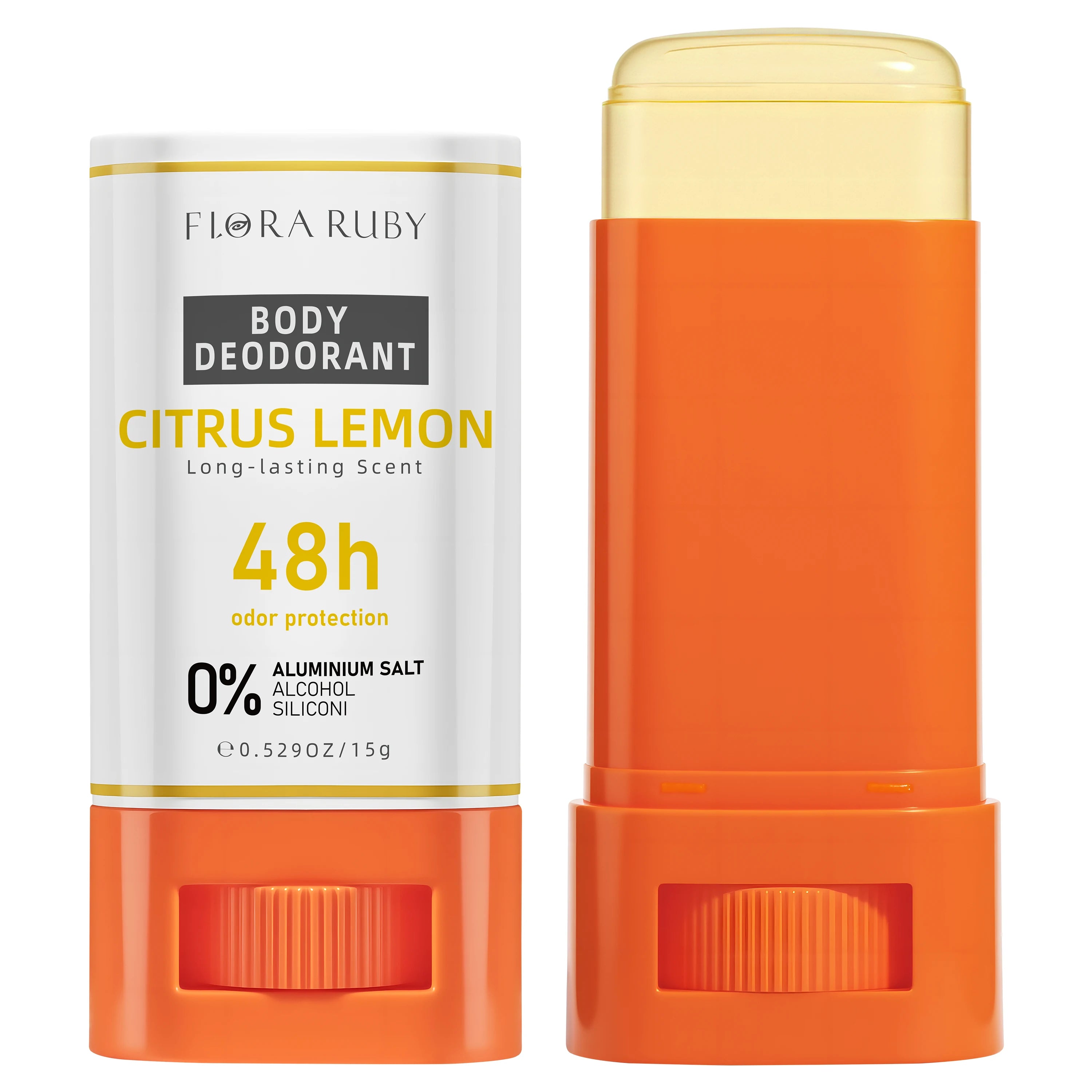 Flora Ruby Refreshing Body Care Cream for Armpits And Underarms, Odor Control, Fresh And Clean Feeling, Portable 15g Oasis Select 1PCS 02-Citrus Lemon