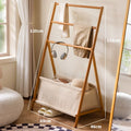Hanger floor to ceiling bedroom household hanger non-solid wood secondary net coat rack simple medieval clothes rack storage Oasis Select Brown large