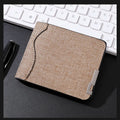 Slim Bifold Canvas Wallet – Unisex Denim Style Metal Accent