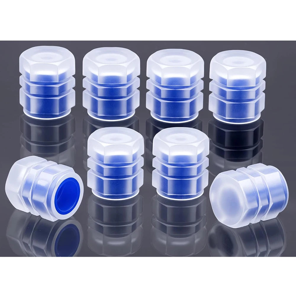 8PCS Fluorescent Tire Valve Stem Caps, Luminous Car Tire Air Cap, Corrosion Resistant Leak-Proof Wheel Valve Cover Oasis Select Blue-8Pcs