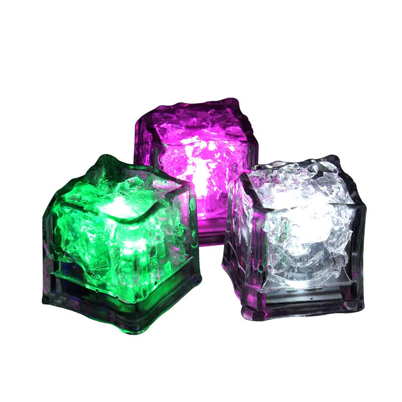LED Glow Ice Cubes 12–48pcs | Flashing Light-Up Party Decor