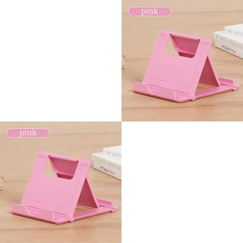 1/2/3/4pcs Table Phone Holder Folding Bracket Adjustable Desktop Stand Universal Phone Tablet Stand For IPad IPhone Samsung Oasis Select 2pcs Pink