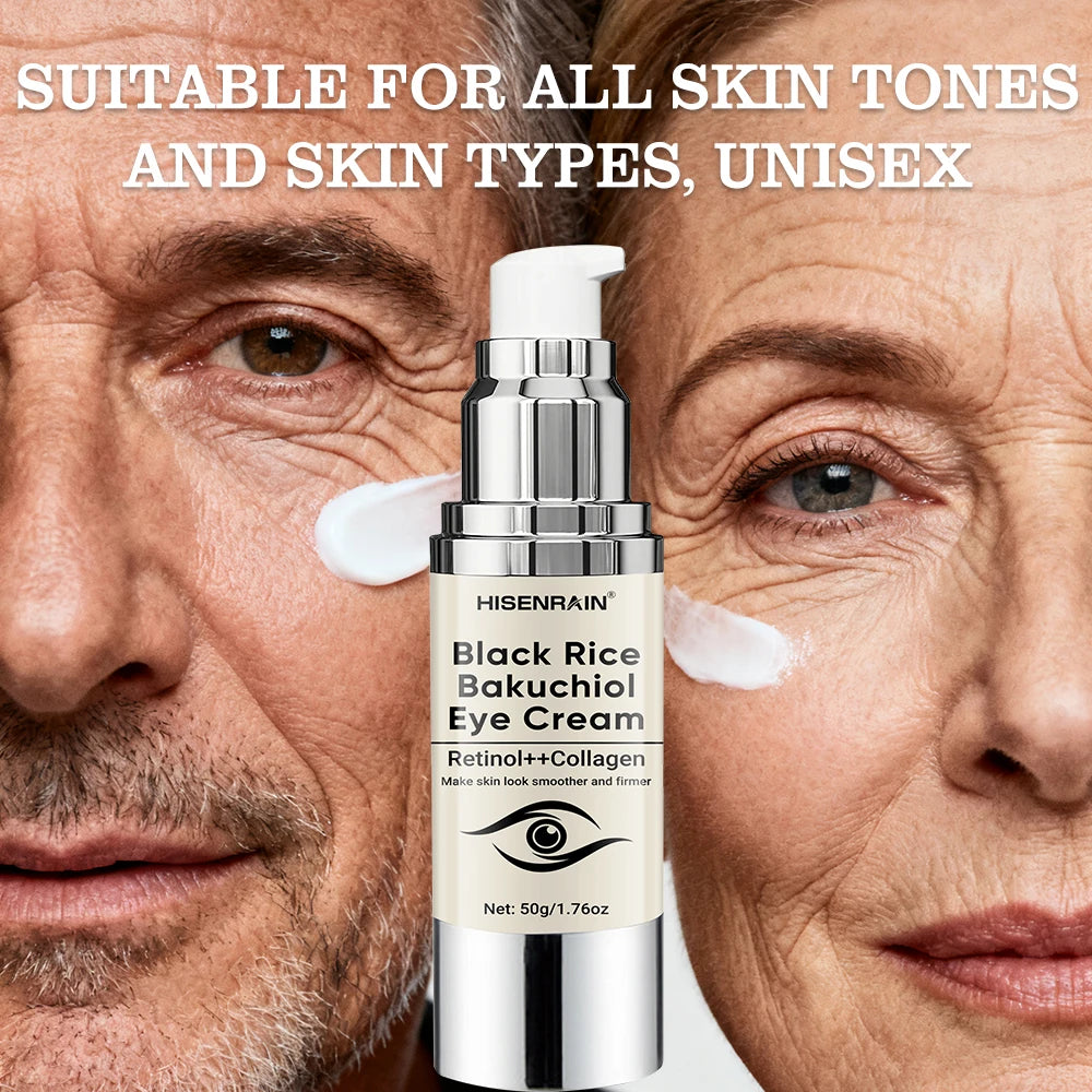 HISENRAIN Black Rice Anti-Aging Eye Cream Moisturizing Hydrating Anti-Aging Reduces Dark Circles Fine Lines Puffy Eyes. Oasis Select