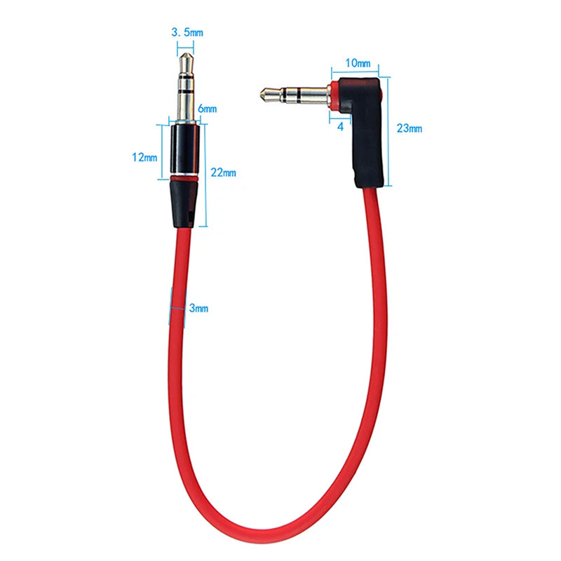 Right Angle 3.5mm Male to Male AUX Stereo Cable – 20cm/30cm