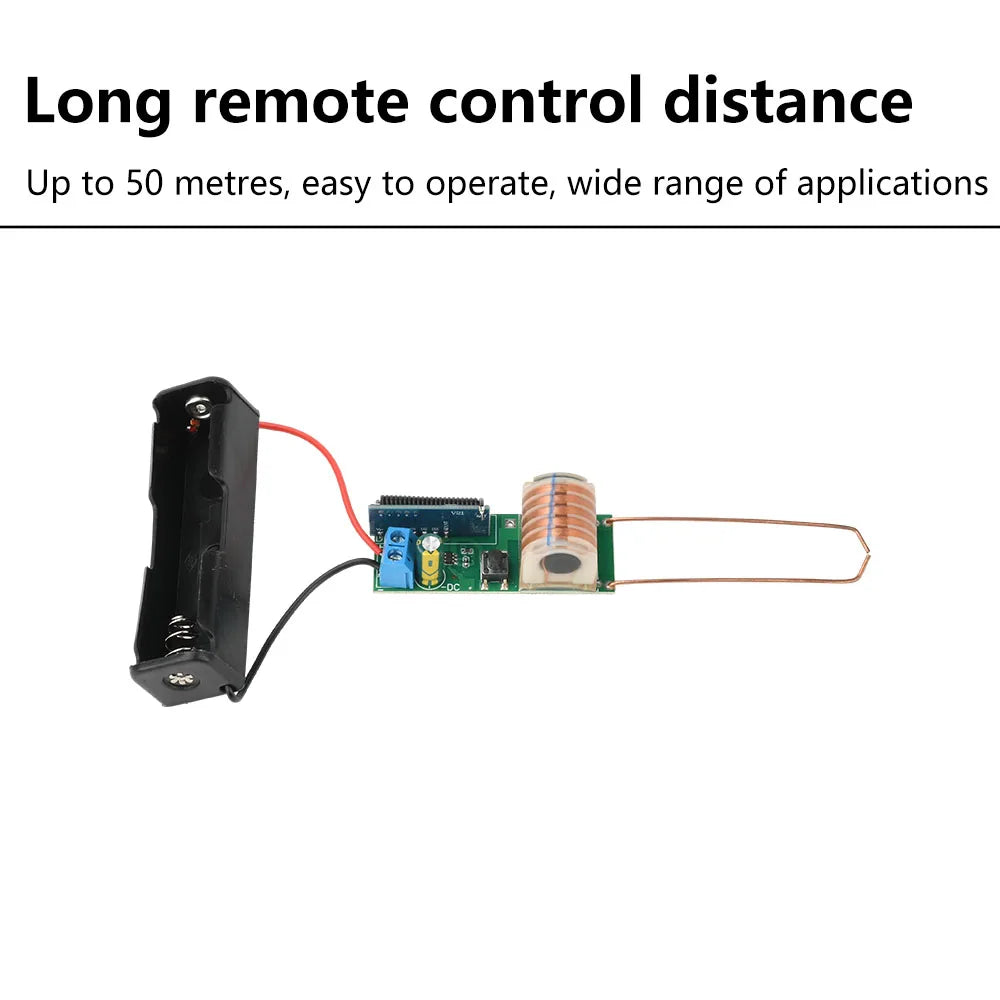 High Voltage Module DC 3.7V Remote Ignition Module Arc Igniter Booster Coil 12mm Discharge 50m With Battery High Voltage Igniter Oasis Select