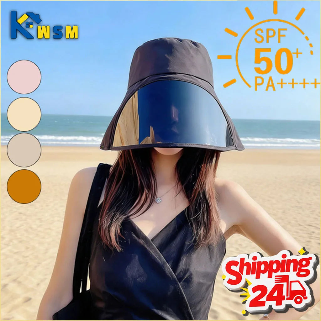 Wide Brim Full Face Cover Bucket Hat for Women Summer Beach Sun Hat with UV Protection Visor Flap Fisherman Cap Outdoor Sports Oasis Select