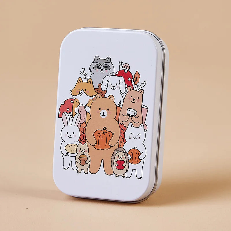 New Cartoon Cat Jewelry Tin Case Sealed Jar Packing Boxes Hairpin Candy Flip Storage Box Small Storage Cans Headphones Gift Box Oasis Select C