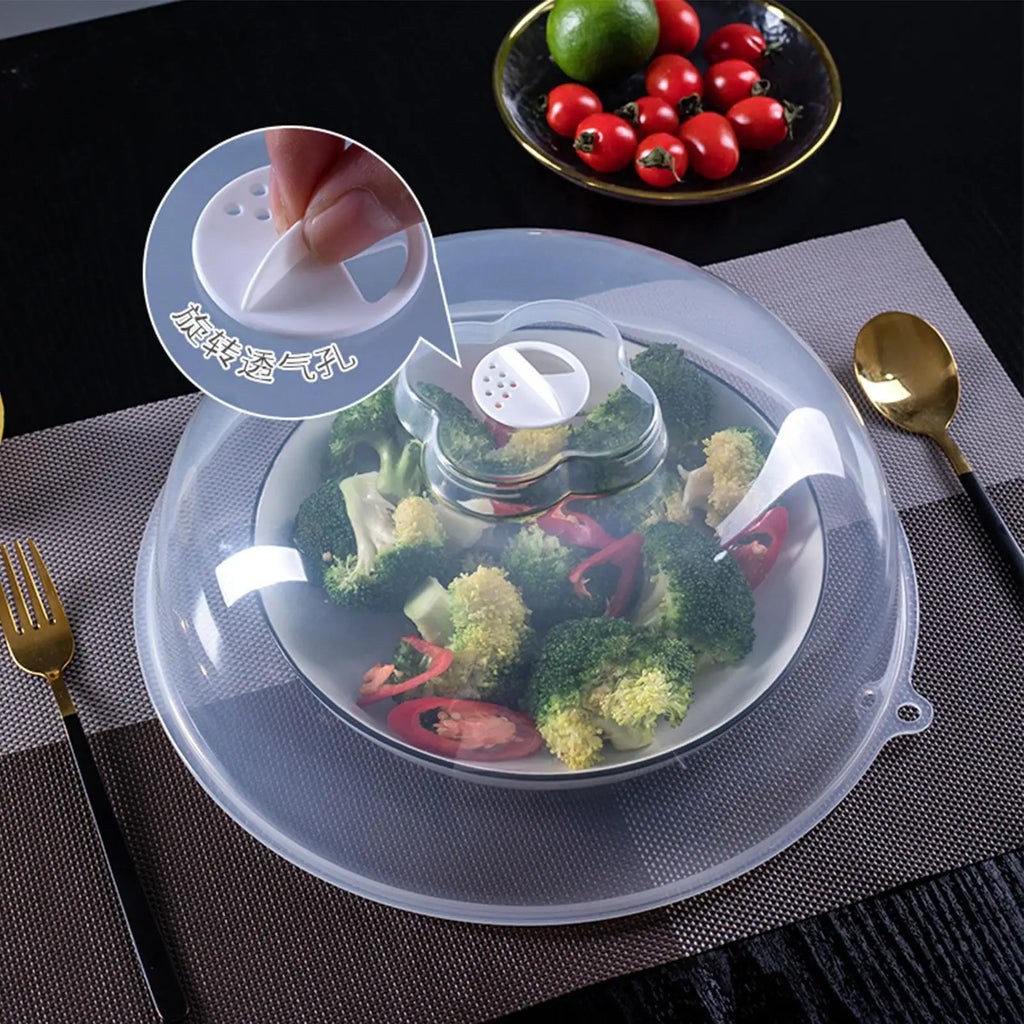 Microwave Oven Heating Cover Food Splash Protector Dustproof and Warm Food Cover Household Food Storage Cover Transparent Cover Oasis Select