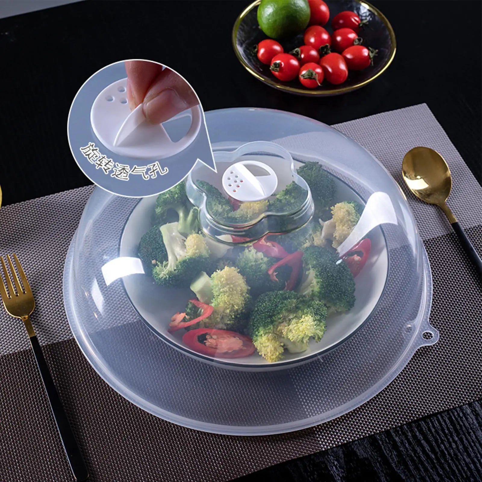 Microwave Oven Heating Cover Food Splash Protector Dustproof and Warm Food Cover Household Food Storage Cover Transparent Cover Oasis Select