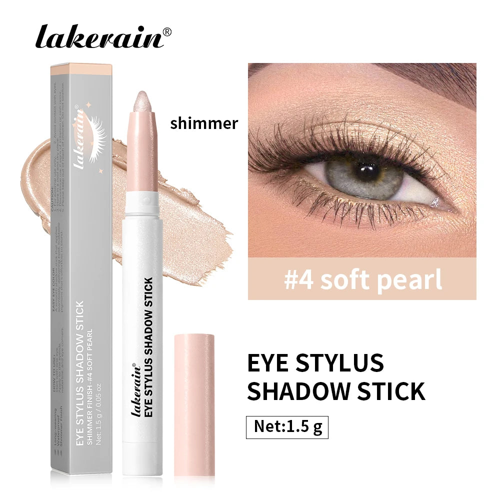 Eyeshadow Stick Colorful Shimmer Glitter Matte High Pigmented Waterproof Cream Eyes Shadow Pencil Long Lasting Makeup Cosmetic Oasis Select 4 Soft Pearl