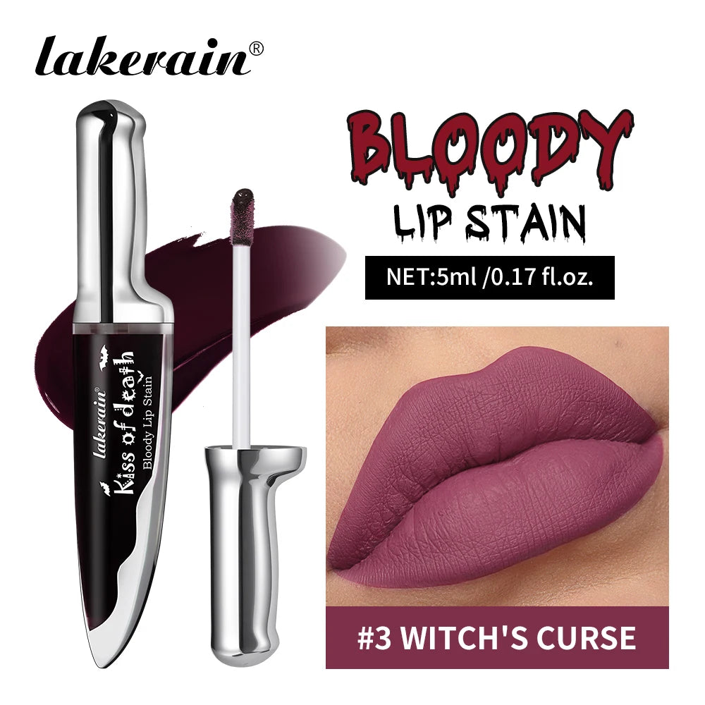Lakerain Matte Lip Stain Long-lasting Waterproof Lipstick Makeup Highly Pigmented Lip Tint Halloween Party Cosmetics Oasis Select 03