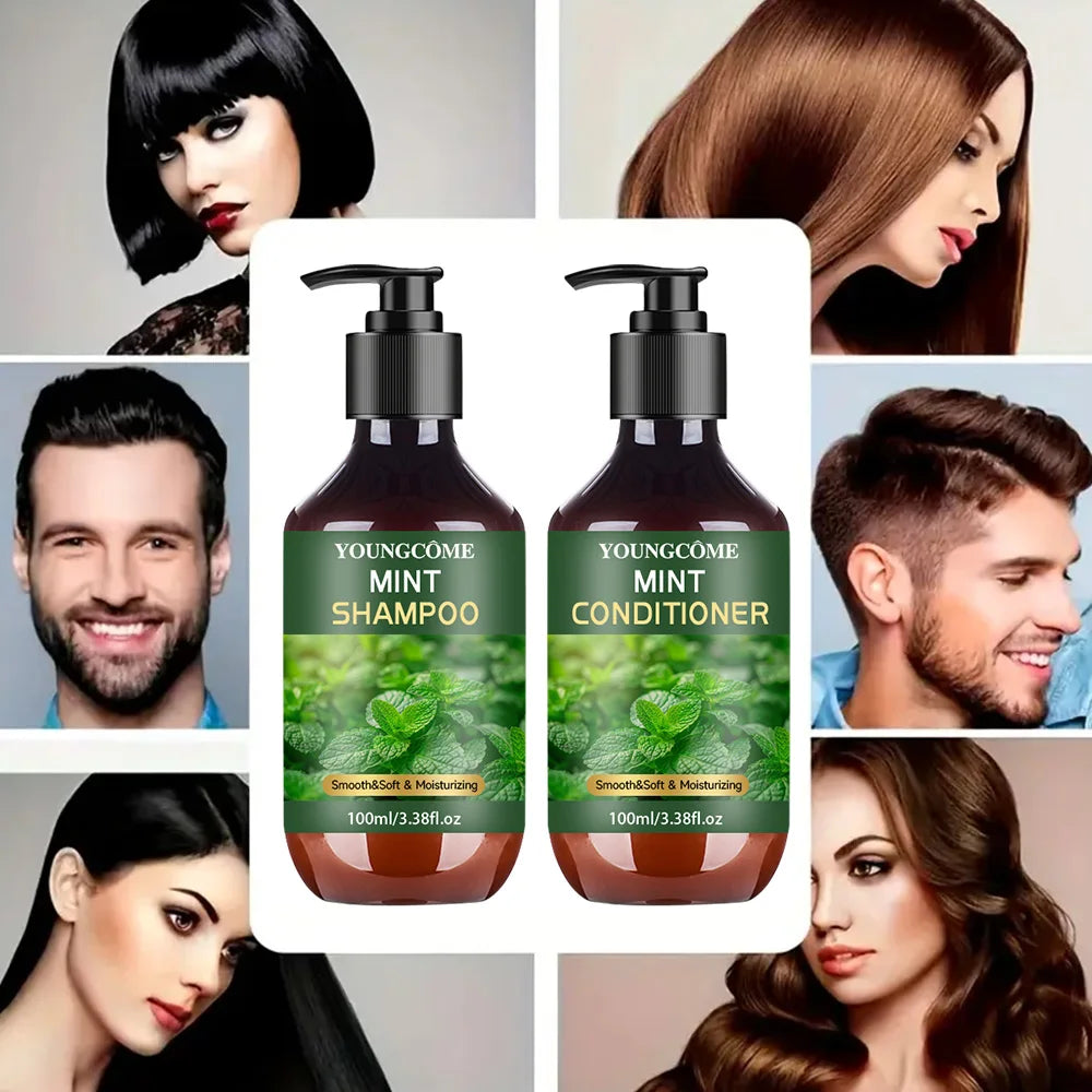 YOUNGCOME Peppermint Oil Shampoo & Conditioner Set 3.38 oz Shampoo & Conditioner Set Oasis Select