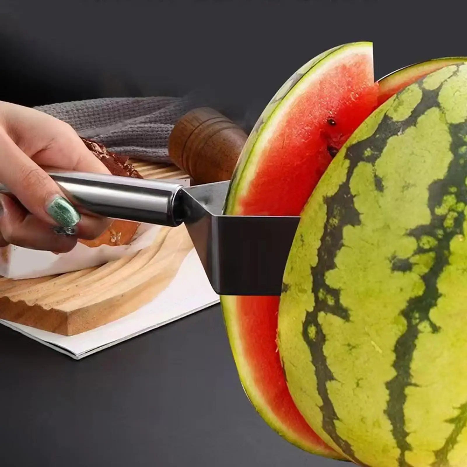 Watermelon Slicer Triangular Watermelon Cut Into Pieces Stainless Steel Watermelon Cutter Fruit Cutting Tools Kitchen Accessorie Oasis Select
