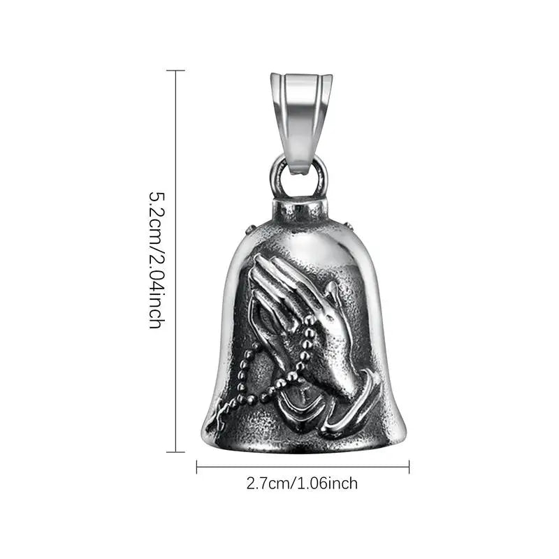 Motorcycle Lucky Bell Praying Hand protector Luck Bell 3D Motorcycle Bell Biker protecto Good Luck Riding Bell Luck Riding Bells Oasis Select