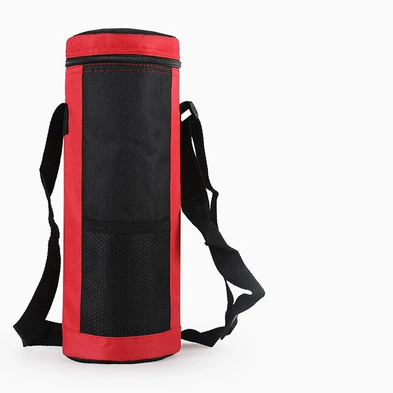 Water Bottle Tote Bag Universal Pouch Heat Preservation Insulated Cooler Bag Outdoor Traveling Camping Hiking Water Bottle Cover Oasis Select A-Red