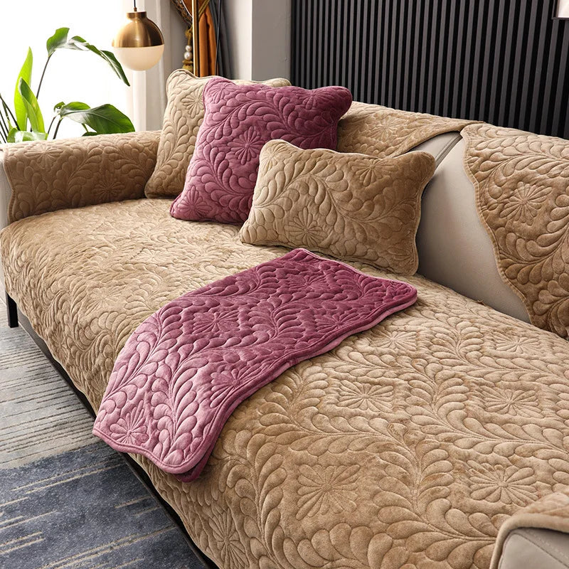 Nordic simple sofa cushion winter Dutch short plush cushion cushion cover non slip thickened sofa cover cover sofa Oasis Select 90x240cm 14
