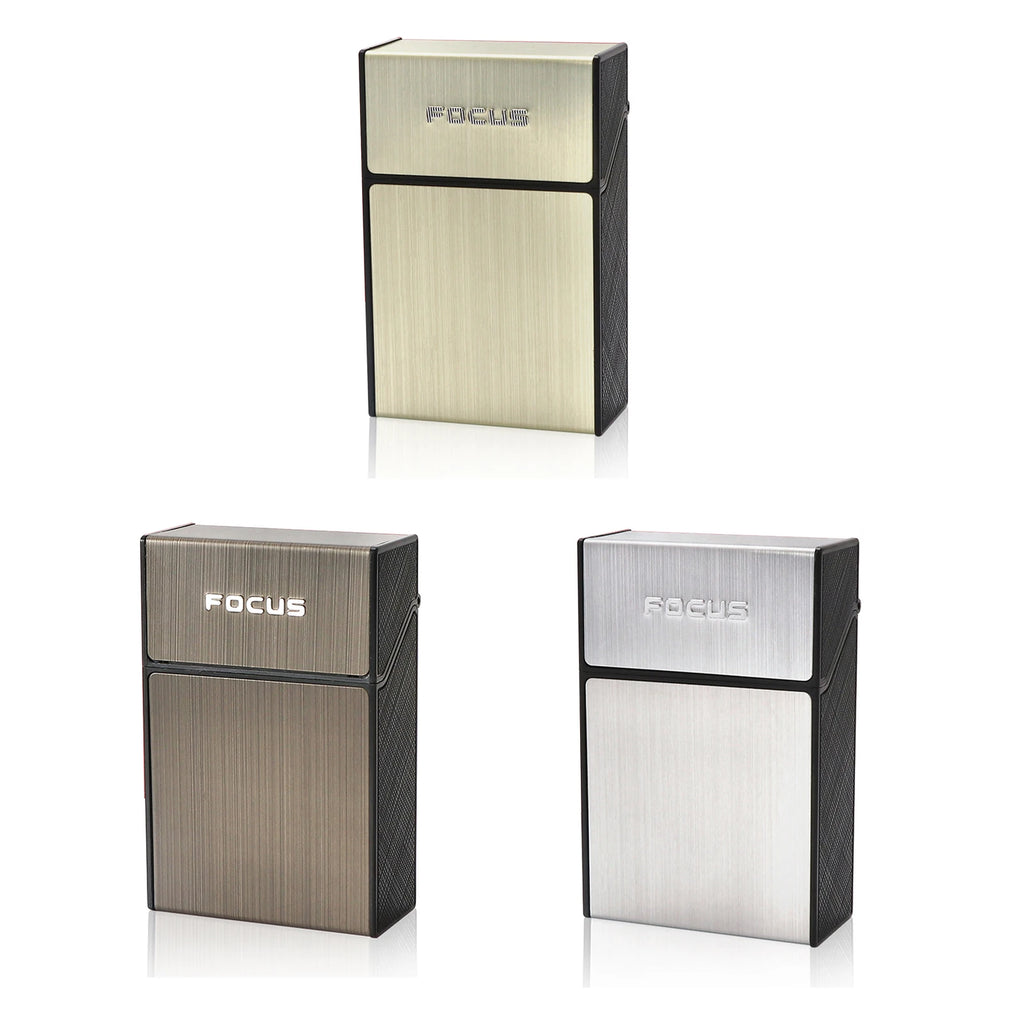 20pcs Portable Cigarette Box Aluminum Alloy Flip Top Holder Anti Pressure Proof for Hard Soft Pack Smoking Accessory Gift Oasis Select