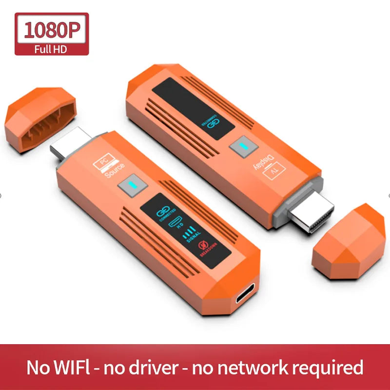 1080P 50M Wireless HDMI-Compatible Video Audio Transmitter Receiver Extender Display Adapter Dongle For TV Box Monitor Projector Oasis Select Full Set-TX RX 1