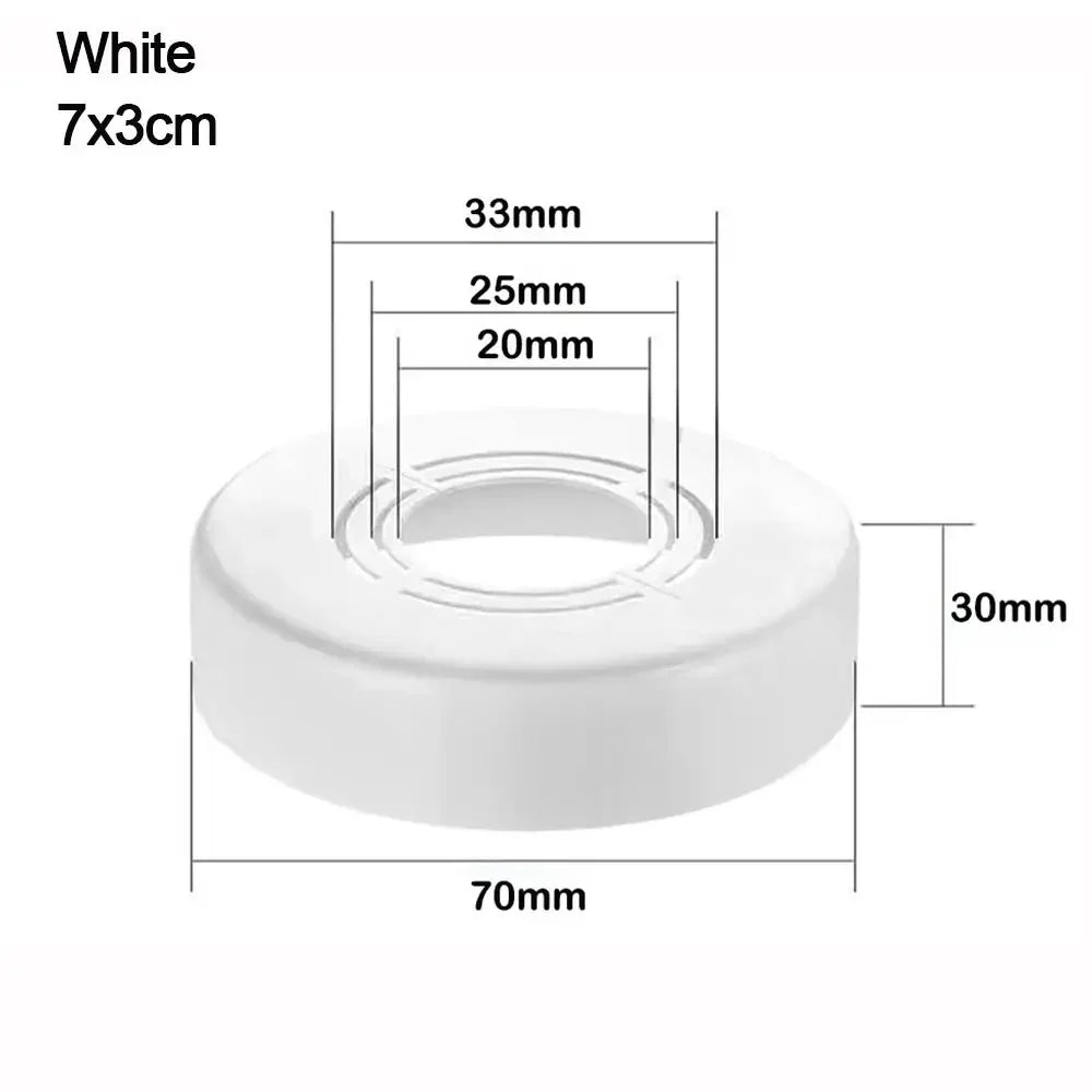 Water Pipe Connector Adjustable Wall Covers Shower Faucet Decorative Cover Casette Heighten Valve Panel Kitchen Tap Accessories Oasis Select white-7x3cm