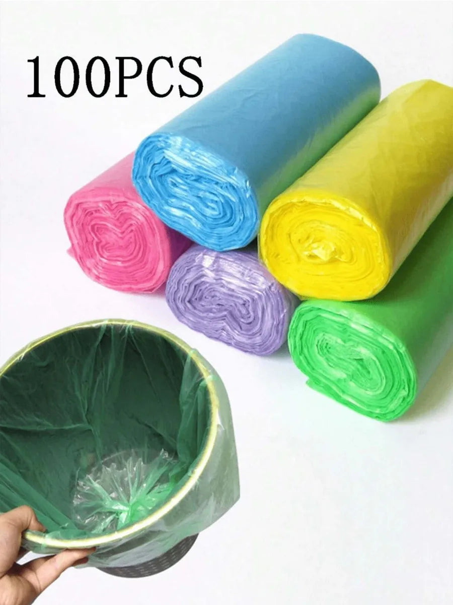 5rolls/pack Multiple Colors Portable Plain Garbage Trash Bag Garbage Can Liners For Bathroom Restroom Bedroom Office Toilet Oasis Select