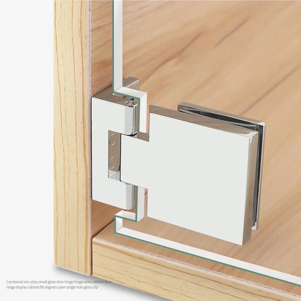 1pair Zinc Alloy Self-closing Glass Door Hinge No Drilling Frameless Clamp Side Mounted Hardware Furniture Accessories Oasis Select