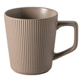 Coffee Cup Vintage Style Striped with Handle Simple Ceramic High Capacity Milk Breakfast Mug for Household Office Water Cup Oasis Select Brown