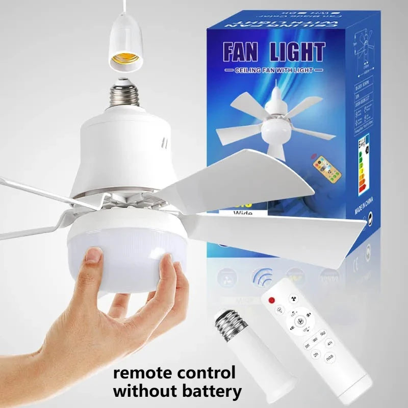 URGGU 30W LED Ceiling Fan E27 Remote Control Dimmable 3-Mode