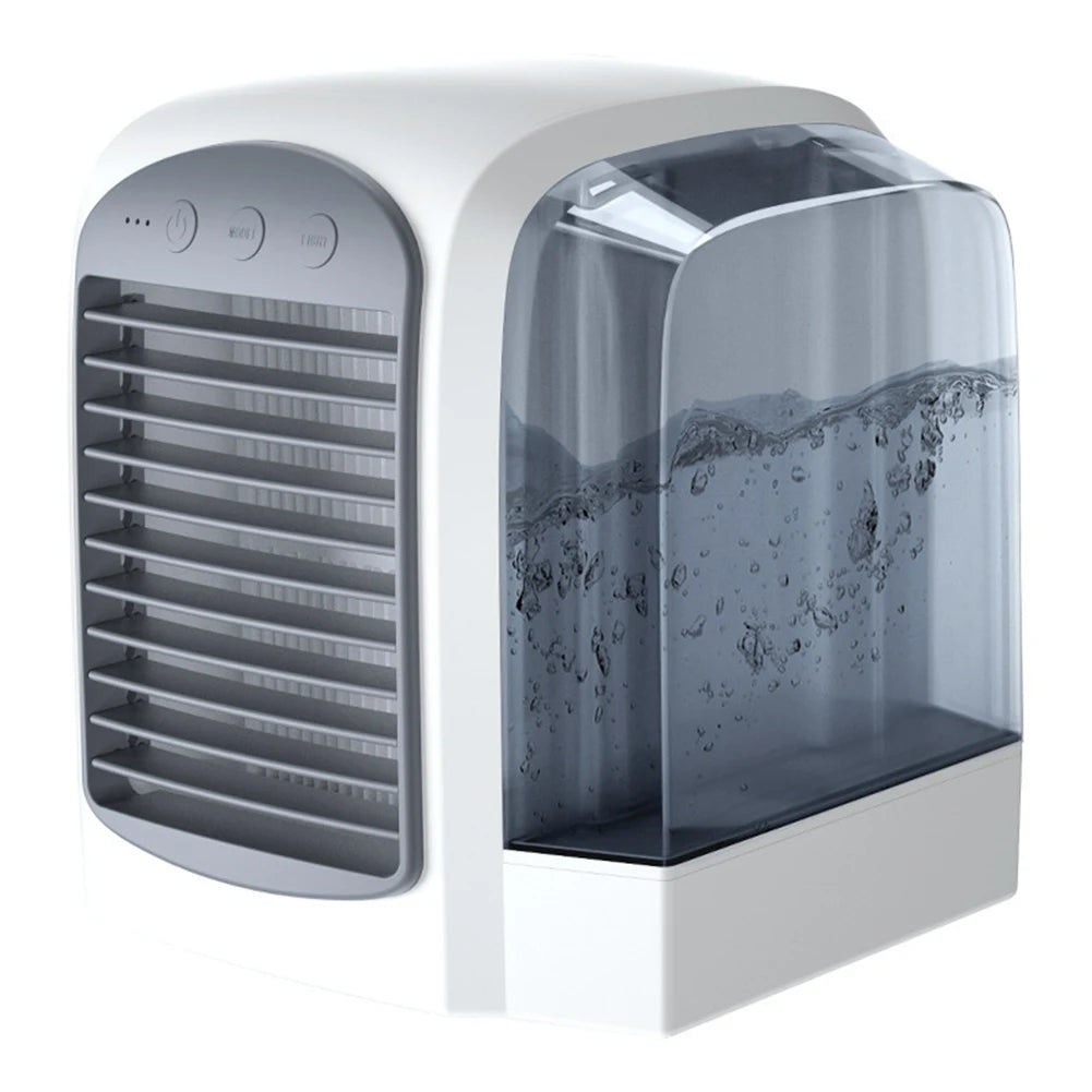USB Air Conditioner 3 Gear Water-Cooled Air Cooling Machine Personal Portable Desktop Fan 380ml Tank Cooling Fan for Home Office Oasis Select Grey spain
