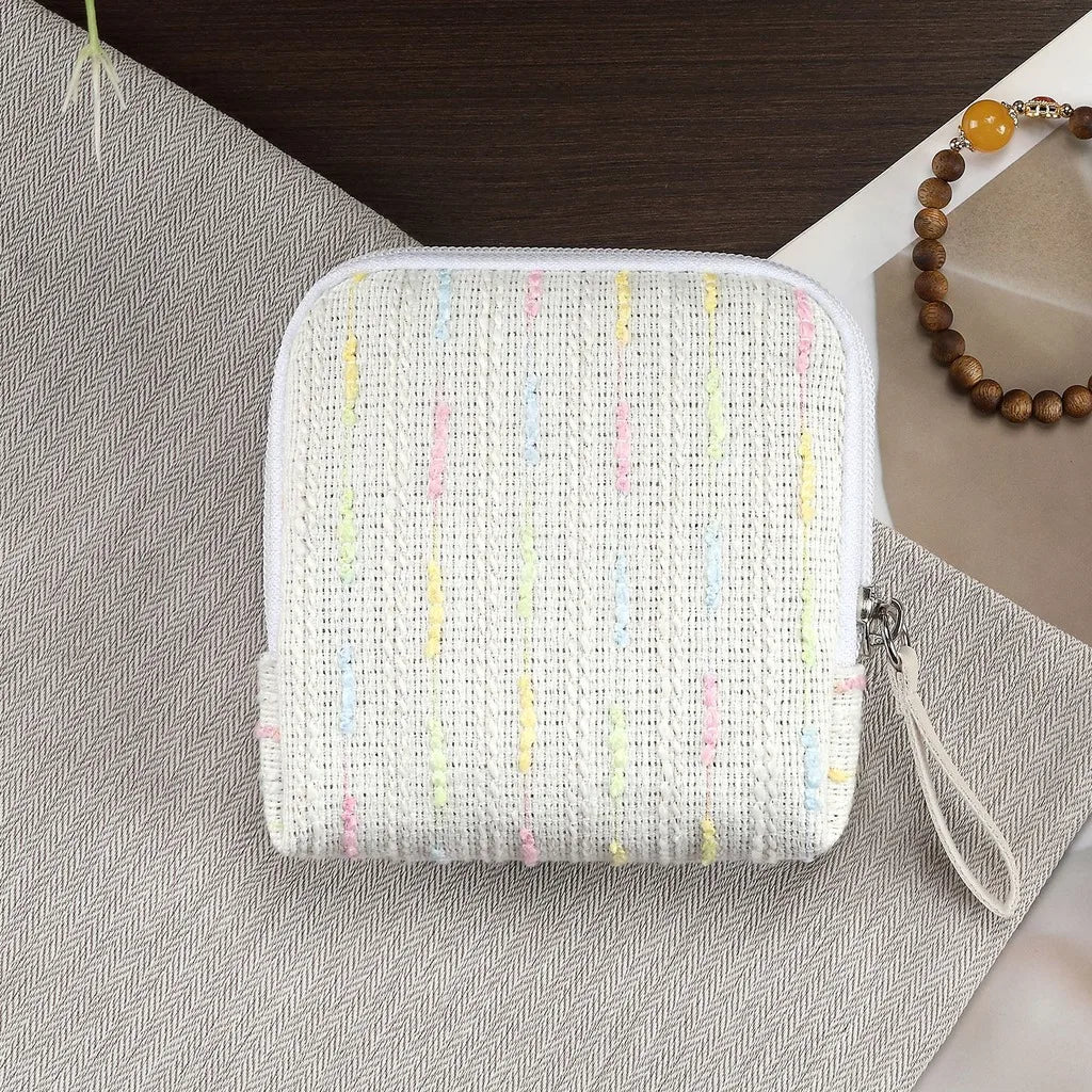 Jewelry Organizer Multiple Compartments High Capacity Travel Jewelry Storage Bag Zipper Delicate Clutch Bag for Women Travel Oasis Select Beige-12x2.5x12 cm