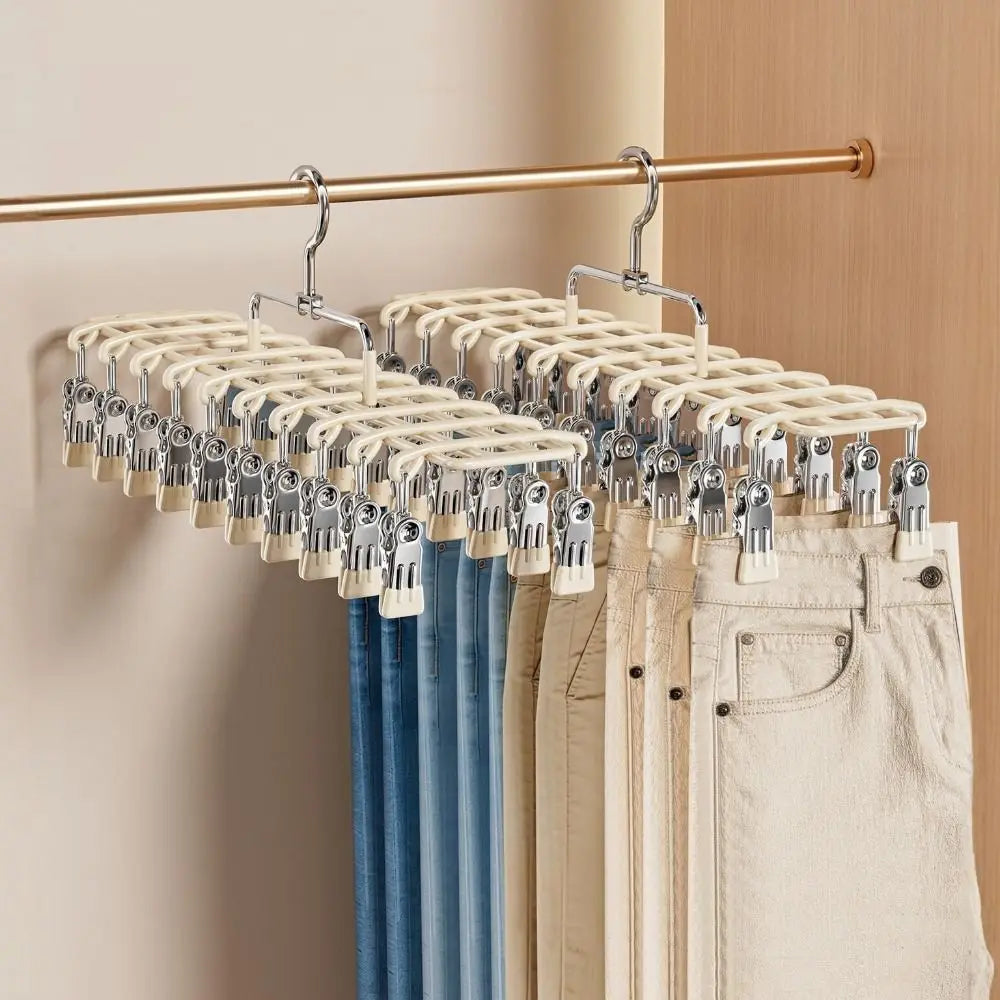 20-Clip Stainless Steel Sock Drying Rack – Rustproof & Windproof