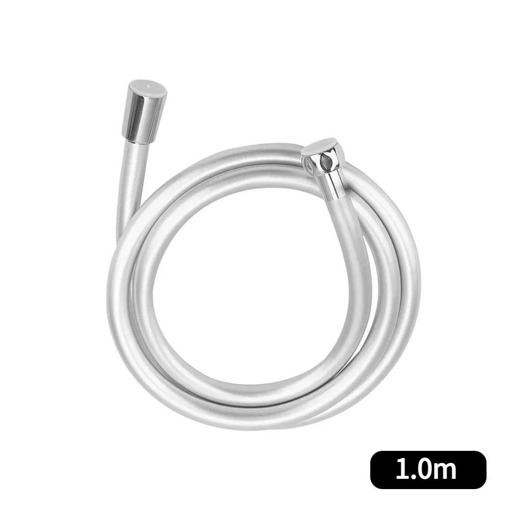 PVC Handheld Shower Head Hose Universal Flexible Anti Winding Explosion-proof Water Tube Bathroom Faucet Hose Extension Pipe Oasis Select 1M silver