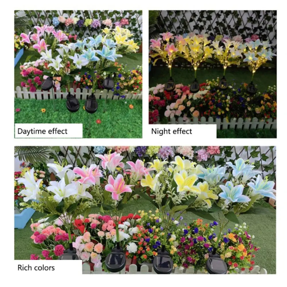 7 Heads Solar Flowers Garden Lights Waterproof Solar Powered LED Outdoor Flower Decor LED Lights Ground Spike Yard Decoration Oasis Select