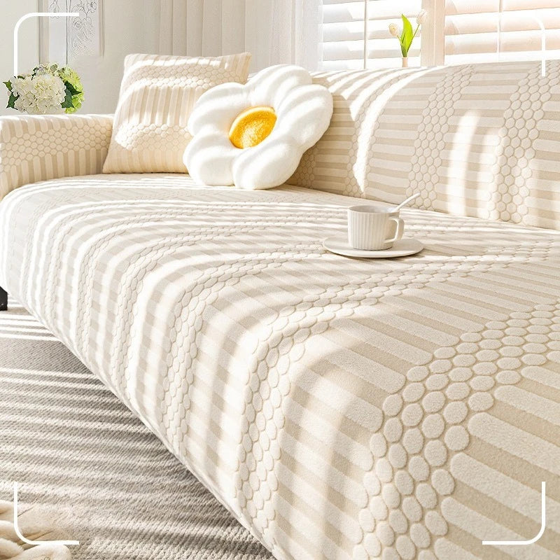 Cream-style Fully Wrapped Sofa Cover All-season Lazy Sofa Cover Cat Scratch-resistant Sofa Cushion Couch Covers for Sofas Oasis Select