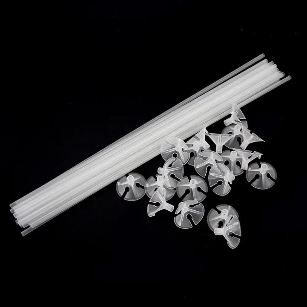 100pcs Transparent Balloon Sticks & Cups | Reusable Party Holders