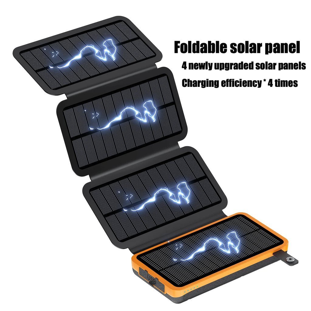 New Portable Solar Power Bank 20000mAh Large Capacity Charger Compatible with IOS Android USB-A And USB-C Fast Charging outdoor Oasis Select