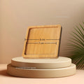 Multi Container Storage Trays Shower Shampoo Body Wash Cosmetics Dispenser Holder Bamboo Wood Tray Bathroom Kitchen Pot Holder Oasis Select square-8cm