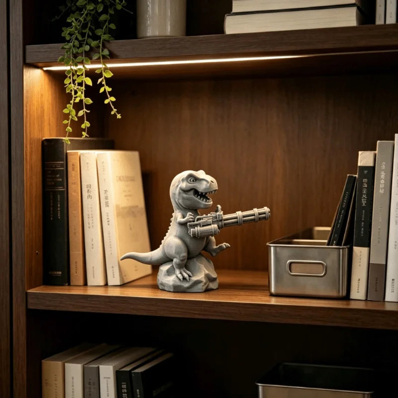 Creativity Battle Tyrannosaurus Rex Miniature Model 3D Printing Bookshelf Desktop Ornaments Companion Fun Game Room Desk Decor Oasis Select