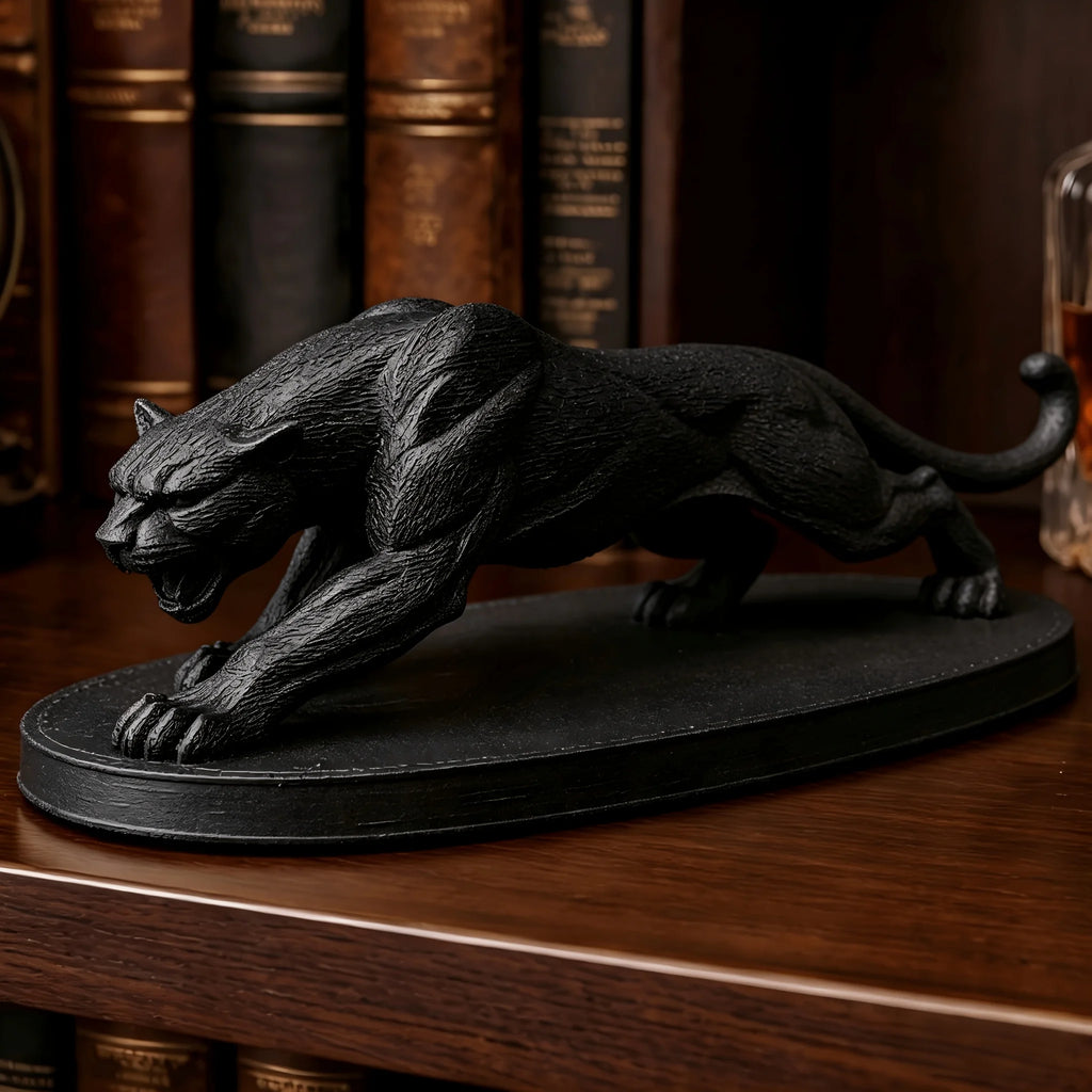 In-vehicle Panther Figurine Modern Animal Statue Elegant Wildlife Sculpture for Home Office Living Room Desktop Shelf Decor Gift Oasis Select