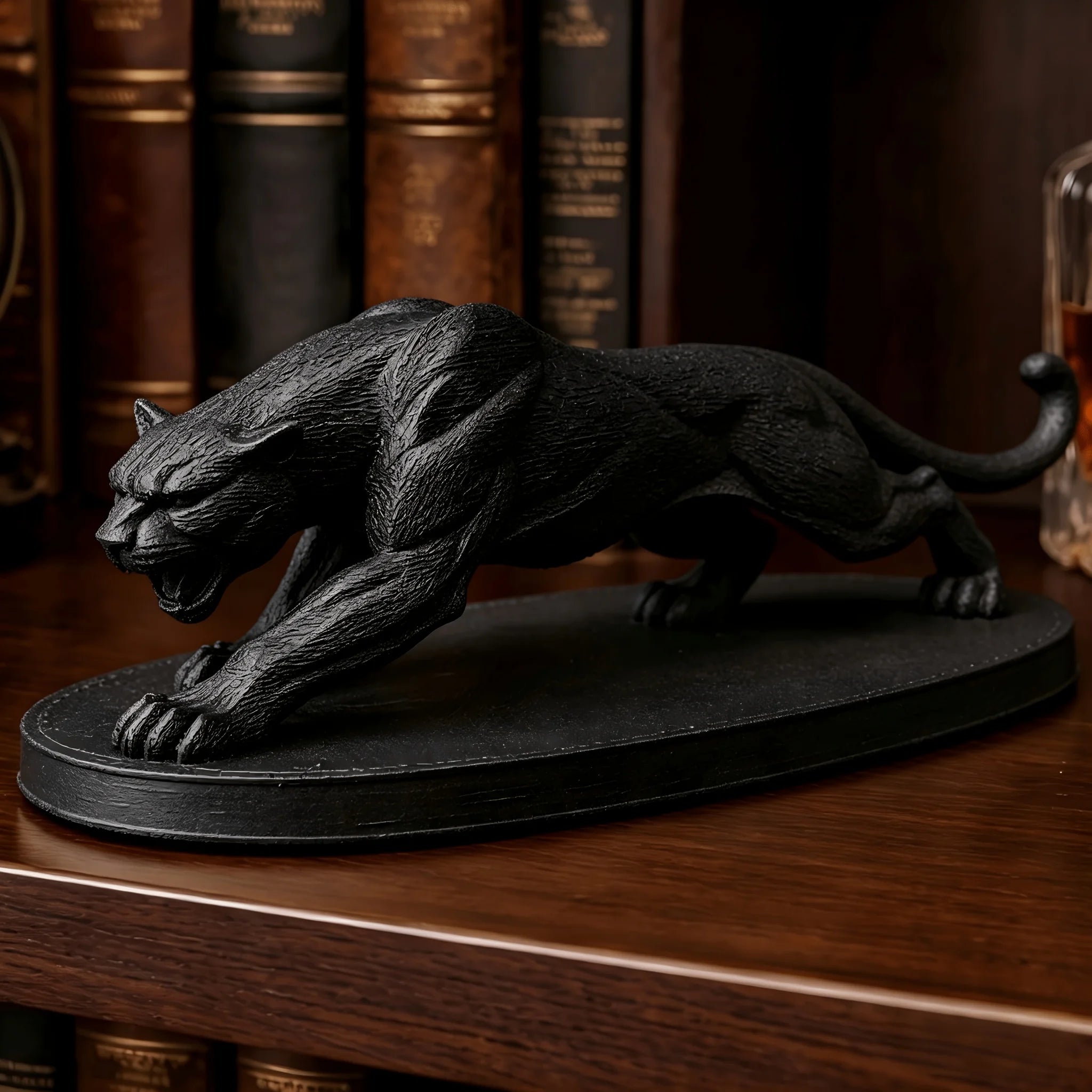 In-vehicle Panther Figurine Modern Animal Statue Elegant Wildlife Sculpture for Home Office Living Room Desktop Shelf Decor Gift Oasis Select