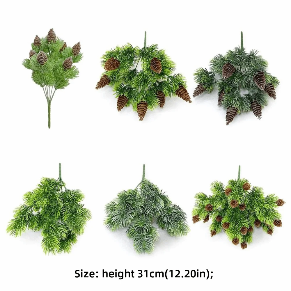 Green Artificial Pine Branches Desktop Ornament DIY Accessories Faux Pine Leaves Craft Fake Plant Fake Pine Home Decoration Oasis Select