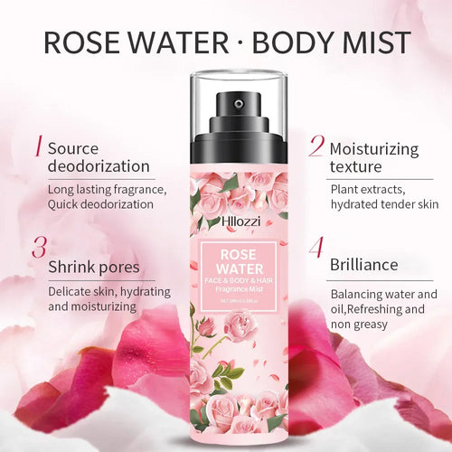 100ml Rose Water Spray Hydrating Moisturizing Rose Pure Dew Toner Face Mists Face Care Skin Care Face Spray Oasis Select